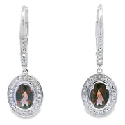 Bids.com .81ct Quartz Diamond Dangle Earrings 10KT White Gold Earrings White Smoke Default Title