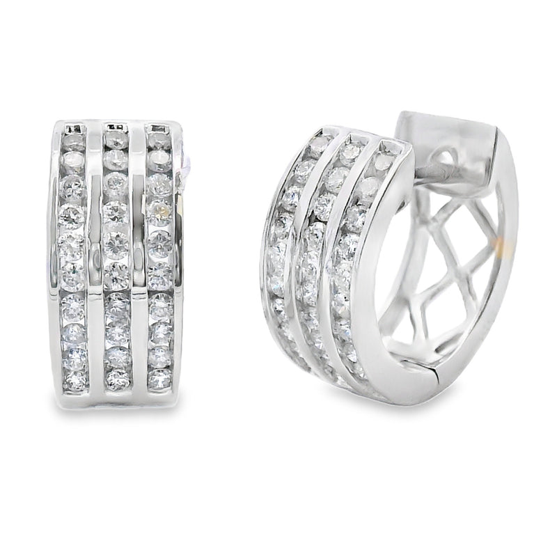 Bids.com .50ct Diamond Hoop Earrings 14KT White Gold Earrings White Smoke Default Title