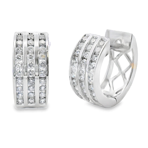 Bids.com .50ct Diamond Hoop Earrings 14KT White Gold Earrings White Smoke Default Title