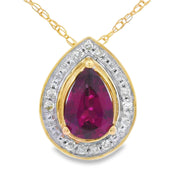 Bids.com .52ct Garnet Diamond Fashion Pendants 10KT Yellow Gold Pendants White Smoke 18