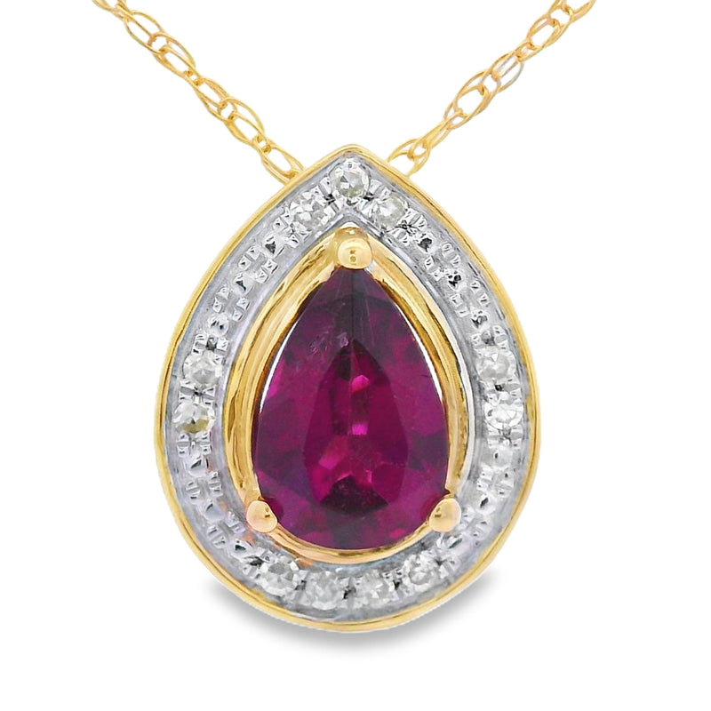 Bids.com .52ct Garnet Diamond Fashion Pendants 10KT Yellow Gold Pendants White Smoke 18