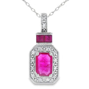 Bids.com .82ct Ruby Diamond Fashion Pendants 14KT White Gold Pendants White Smoke 18