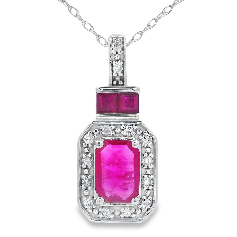 Bids.com .82ct Ruby Diamond Fashion Pendants 14KT White Gold Pendants White Smoke 18