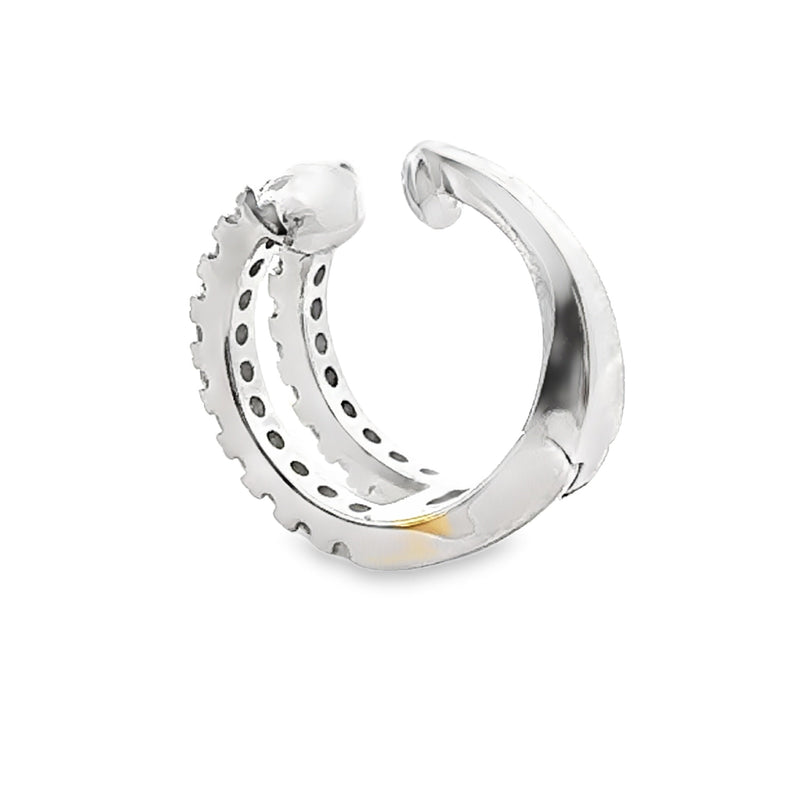 Bids.com .25ct Diamond Ear Cuff 14KT White Gold Earrings White Smoke
