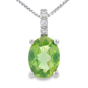 Bids.com 1.34ct Peridot Diamond Fashion Pendants 10KT White Gold Pendants White Smoke 18