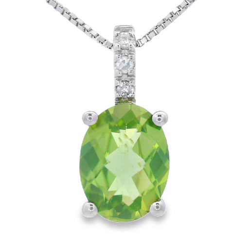 Bids.com 1.34ct Peridot Diamond Fashion Pendants 10KT White Gold Pendants White Smoke 18