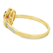 Bids.com .56ct Garnet Diamond Ring 10KT Yellow Gold Rings White Smoke 7.0
