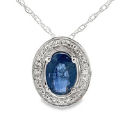 Bids.com .59ct Sapphire Diamond Fashion Pendants 10KT White Gold Pendants White Smoke 18