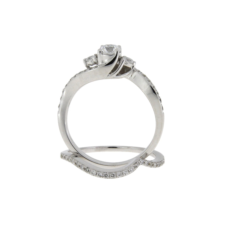 Bids.com .70ct Diamond Engagement Ring Set 14KT White Gold Rings White Smoke 7.0