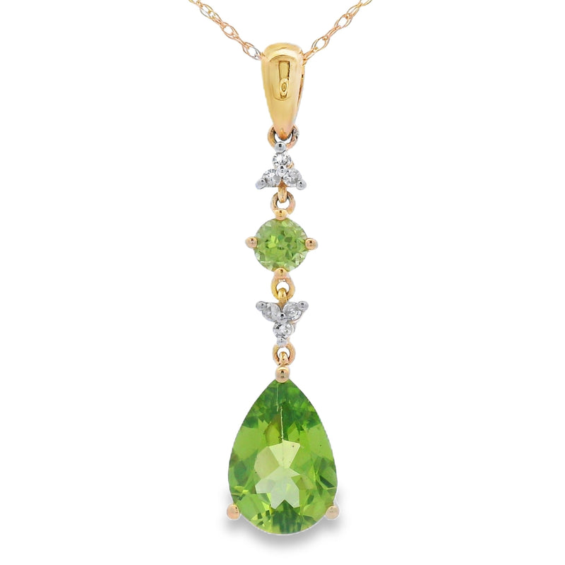 Bids.com Peridot Diamond Fashion Pendants 10KT Yellow Gold Pendants White Smoke 18