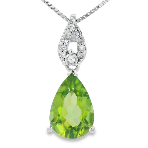 Bids.com 1.30ct Peridot Diamond Fashion Pendants 10KT White Gold Pendants White Smoke 18