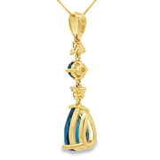 Bids.com London Blue Topaz Fashion Pendants 10KT Yellow Gold Pendants White Smoke 18