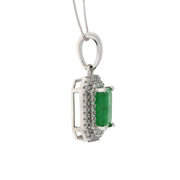 Bids.com 1.08ct Emerald Diamond Fashion Pendants 14KT White Gold Pendants White Smoke 18