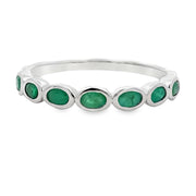 Bids.com .74ct Emerald Fashion band rings 14KT White Gold Rings White Smoke 7.0