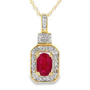 Bids.com .66ct Ruby Diamond Fashion Pendants 10KT Yellow Gold Pendants White Smoke 18