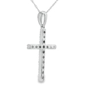 Bids.com .45ct Diamond Cross Religious Pendant 14KT White Gold Pendants White Smoke 18