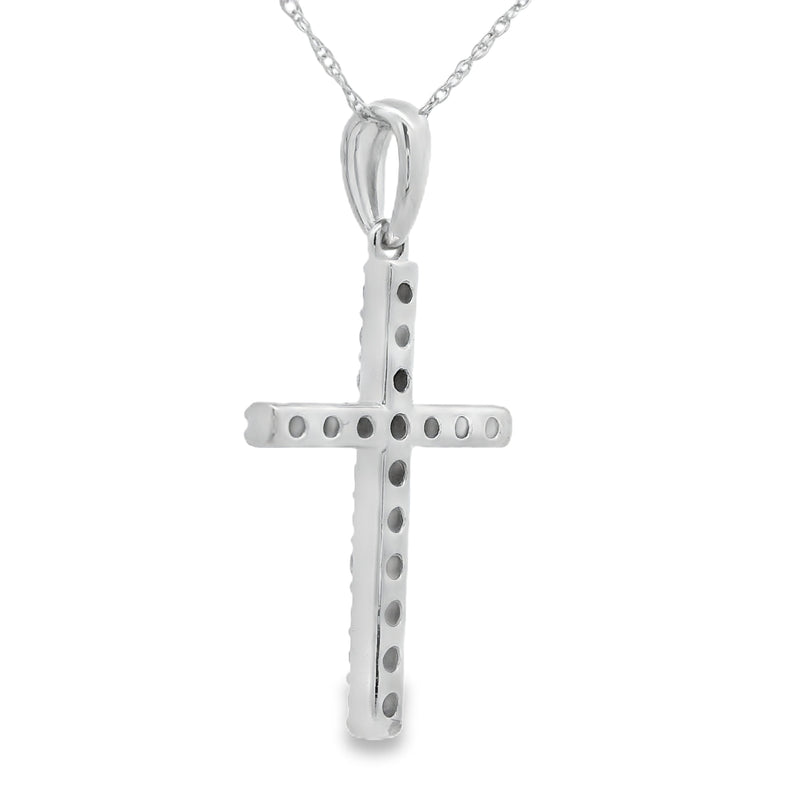 Bids.com .45ct Diamond Cross Religious Pendant 14KT White Gold Pendants White Smoke 18
