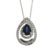Bids.com .75ct Sapphire Diamond Fashion Pendants 14KT White Gold Pendants White Smoke 18