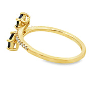 Bids.com .61ct Sapphire Diamond Ring 14KT Yellow Gold Rings White Smoke 7