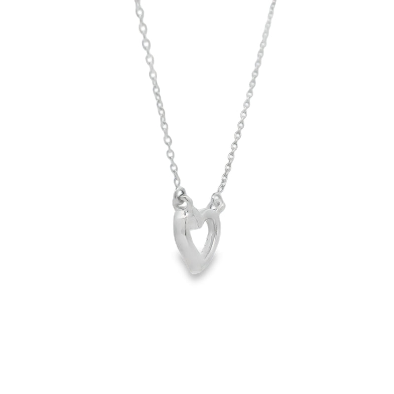 Bids.com .03ct Diamond Heart Love Pendant 14KT White Gold Pendants White Smoke 18