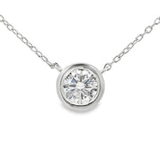 Bids.com 1.00ct Lab Grown Diamond Pendant Sterling Silver Pendants White Smoke 16-18