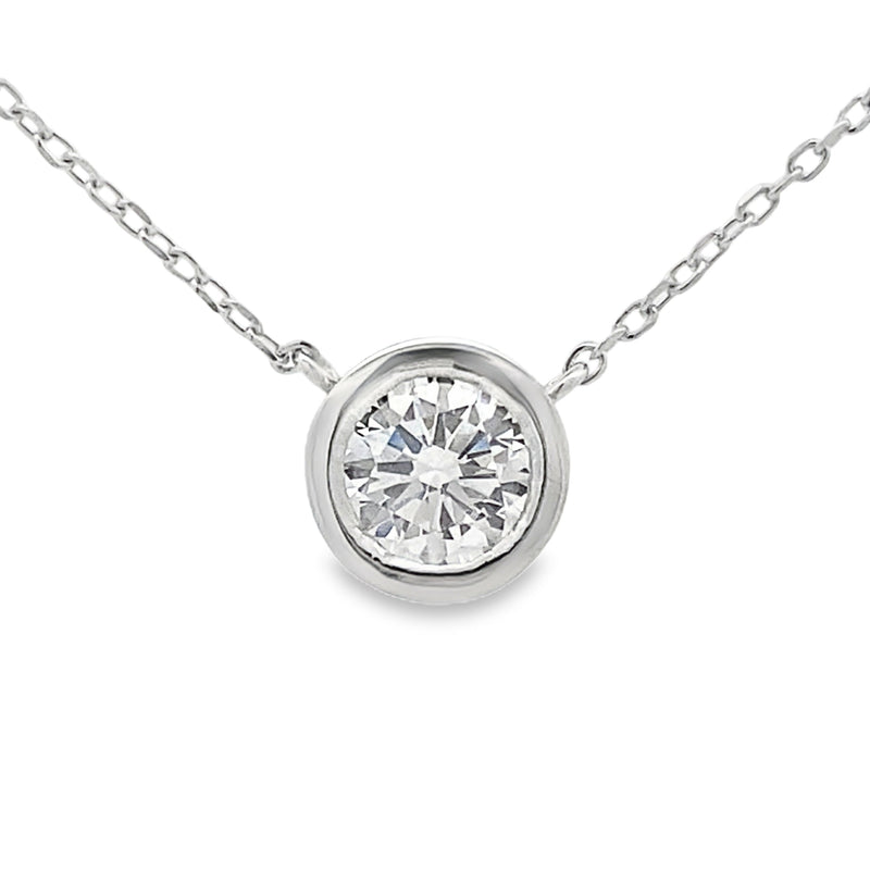 Bids.com 1.00ct Lab Grown Diamond Pendant Sterling Silver Pendants White Smoke 16-18