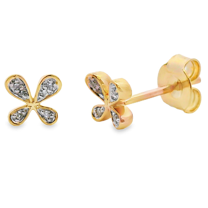 Bids.com .03ct Diamond Earrings 10KT Yellow Gold Earrings White Smoke Default Title