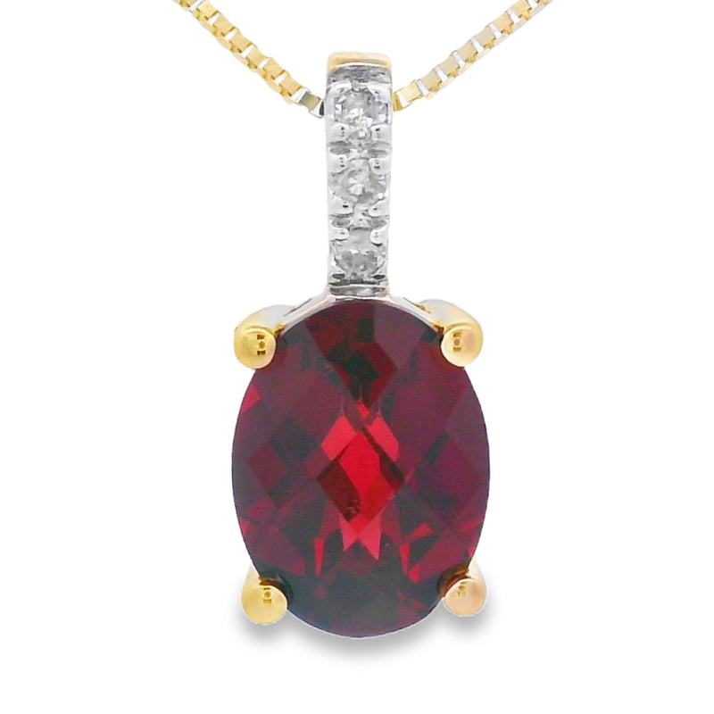 Bids.com 1.34ct Garnet Diamond Fashion Pendants 10KT Yellow Gold Pendants White Smoke 18