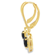 Bids.com 1.05ct Onyx Diamond Dangle Earrings 10KT Yellow Gold Earrings White Smoke