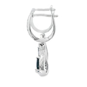 Bids.com .80ct Sapphire Diamond Dangle Earrings 10KT White Gold Earrings White Smoke