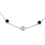 Bids.com .67ct Sapphire Diamond Bracelet 14KT White Gold Bracelets White Smoke 6.5-7