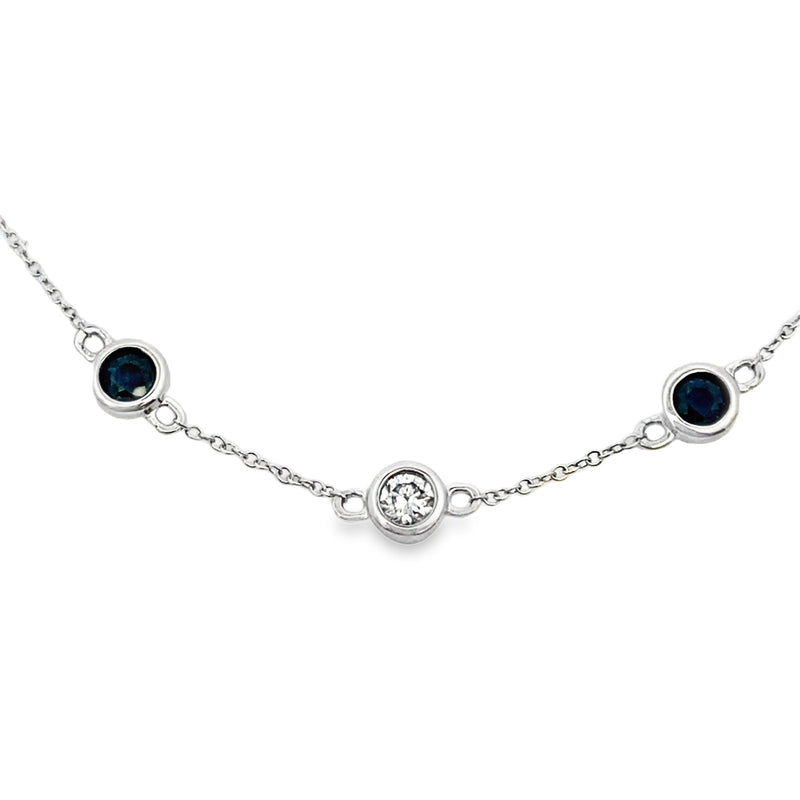 Bids.com .67ct Sapphire Diamond Bracelet 14KT White Gold Bracelets White Smoke 6.5-7