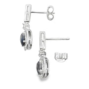 Bids.com 1.06ct Onyx Diamond Dangle Earrings 10KT White Gold Earrings White Smoke