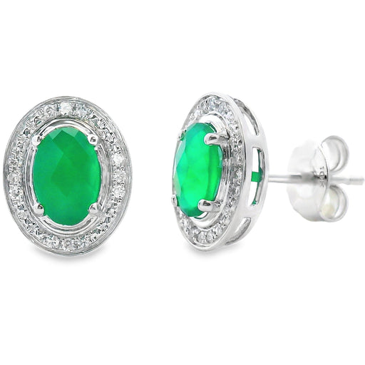 Bids.com 1.12ct Chalcedony Diamond Earrings 10KT White Gold Earrings White Smoke Default Title