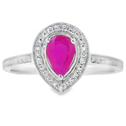 Bids.com .54ct Ruby Diamond Ring 10KT White Gold Rings White Smoke 7.0