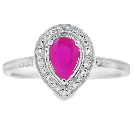 Bids.com .54ct Ruby Diamond Ring 10KT White Gold Rings White Smoke 7.0