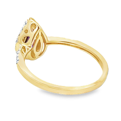Bids.com .98ct Amethyst Diamond Ring 14KT Yellow Gold Rings White Smoke 7