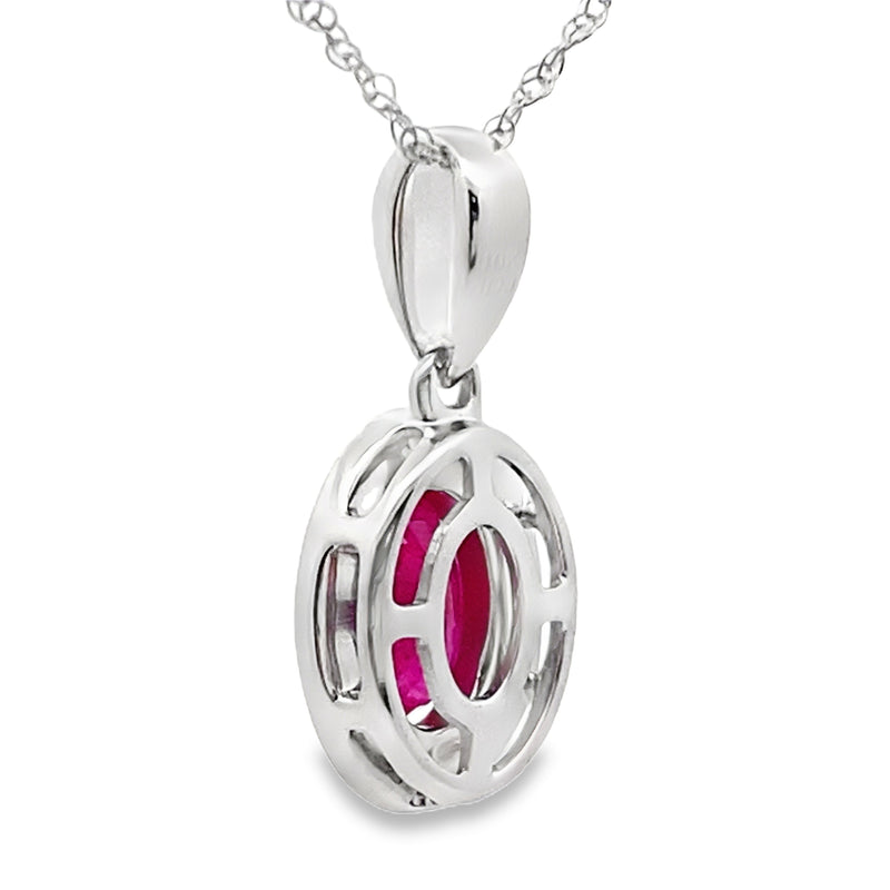Bids.com .70ct Ruby Diamond Fashion Pendants 10KT White Gold Pendants White Smoke 18
