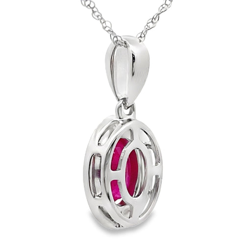 Bids.com .70ct Ruby Diamond Fashion Pendants 10KT White Gold Pendants White Smoke 18