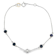 Bids.com .67ct Sapphire Diamond Bracelet 14KT White Gold Bracelets White Smoke 6.5-7