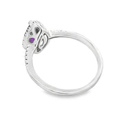 Bids.com .98ct Amethyst Diamond Ring 14KT White Gold Rings White Smoke 7