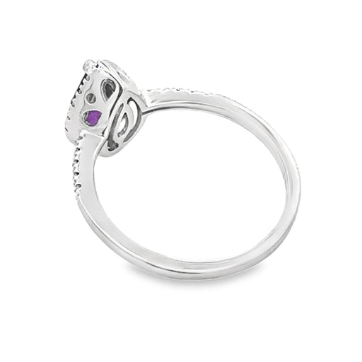 Bids.com .98ct Amethyst Diamond Ring 14KT White Gold Rings White Smoke 7