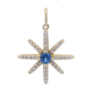 Bids.com Genuine Created Sapphire Star Pnd 10KT Yellow Gold Pendants White Smoke Default Title
