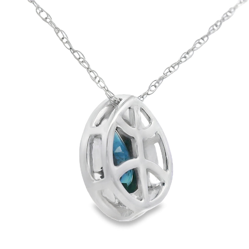 Bids.com .54ct Sapphire Diamond Fashion Pendants 10KT White Gold Pendants White Smoke 18