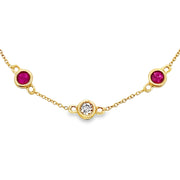 Bids.com .66ct Ruby Diamond Bracelet 14KT Yellow Gold Bracelets White Smoke 6.5-7