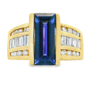 Bids.com .80ct Tanzanite Diamond Ring 18KT Yellow Gold Rings White Smoke 7.50