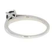 Bids.com .50ct Black Diamond Eng Only Sterling Silver Rings White Smoke 7.0