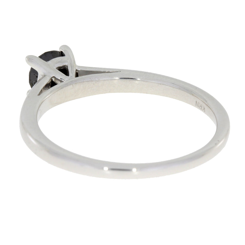 Bids.com .50ct Black Diamond Eng Only Sterling Silver Rings White Smoke 7.0
