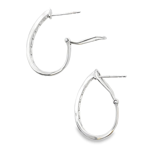 Bids.com 1.00ct Lab Grown Diamond Hoop Earrings 14KT White Gold Earrings White Smoke