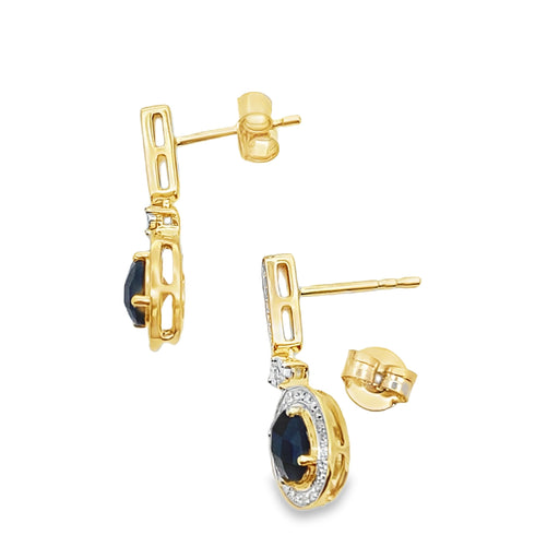 Bids.com 1.06ct Onyx Diamond Dangle Earrings 10KT Yellow Gold Earrings White Smoke